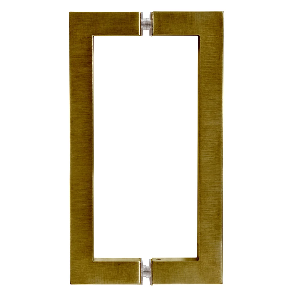 Shower Door 8" Back-to-Back Square Pull Handle, Vintage Brass – CRL SQ8X8VBR