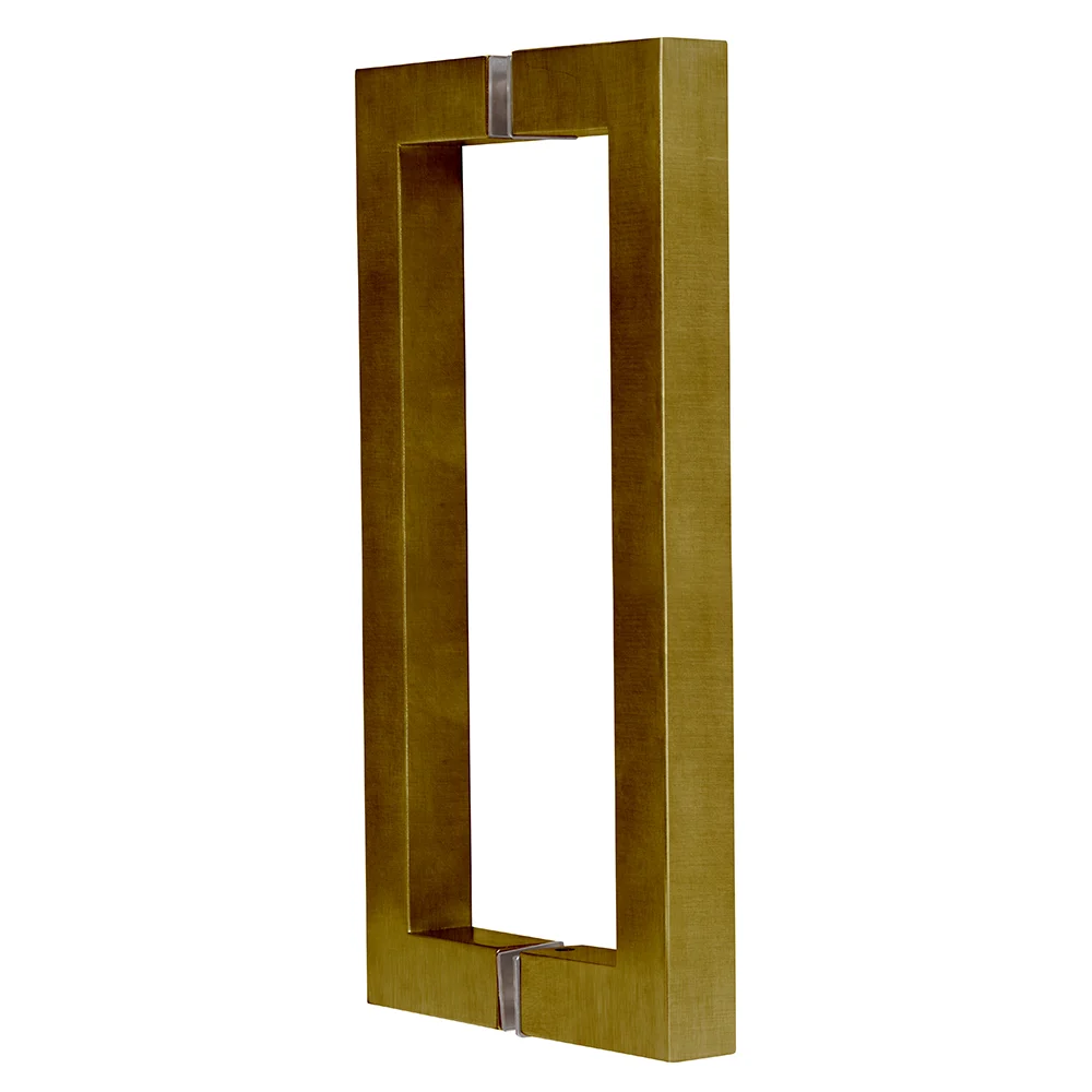 Shower Door 8" Back-to-Back Square Pull Handle, Vintage Brass – CRL SQ8X8VBR, photo 2