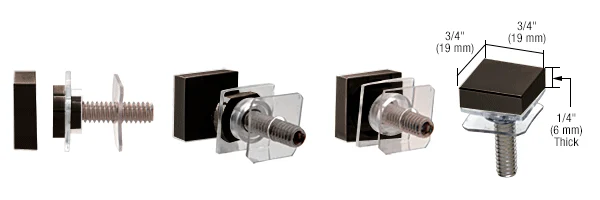Shower Door Handle Part: SQ Square Washer and Stud Replacement Set, Oil Rubbed Bronze – CRL SQSK0RB