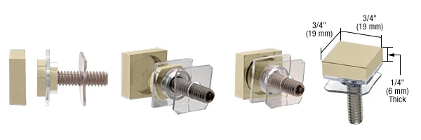 Shower Door Handle Part: SQ Square Washer and Stud Replacement Set, Brushed Bronze – CRL SQSKBBRZ