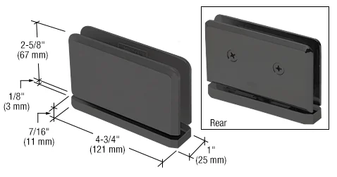 Pivot Shower Door Hinge: Senior Prima 01 Top or Bottom Mount, Matte Black – CRL SRPPH01MBL, photo 2
