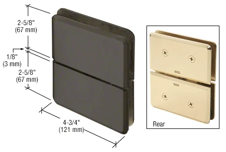 Pivot Shower Door Hinge: Senior Prima 02 Glass to Glass Mount, Oil Rubbed Bronze – CRL SRPPH020RB, photo 2