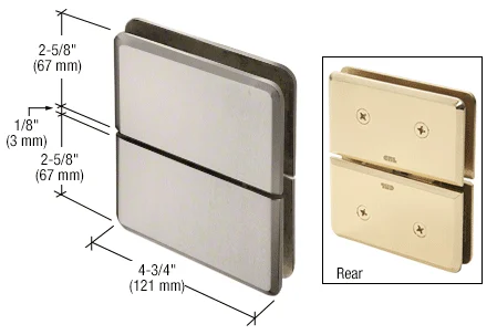 Pivot Shower Door Hinge: Senior Prima 02 Glass to Glass Mount, Brushed Nickel – CRL SRPPH02BN, photo 2