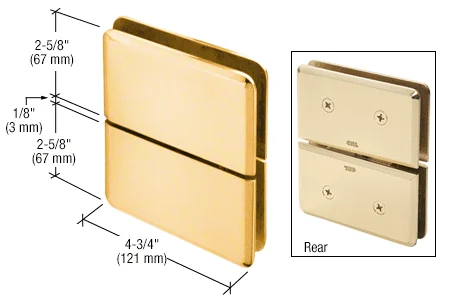 Pivot Shower Door Hinge: Senior Prima 02 Glass to Glass Mount, Gold Plated – CRL SRPPH02GP, photo 2