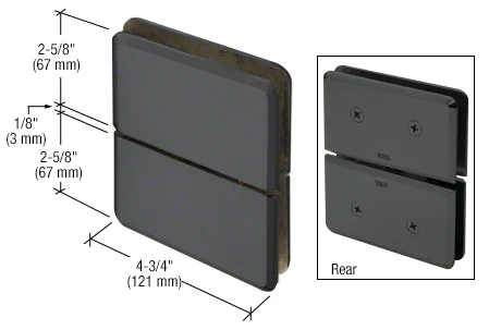 Pivot Shower Door Hinge: Senior Prima 02 Glass to Glass Mount, Matte Black – CRL SRPPH02MBL, photo 2
