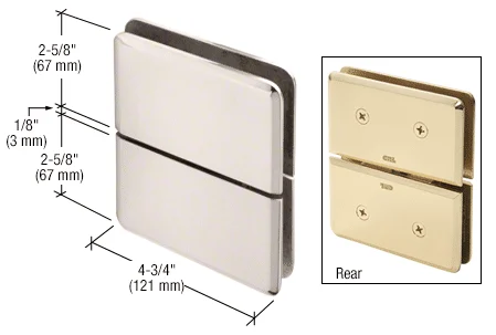 Pivot Shower Door Hinge: Senior Prima 02 Glass to Glass Mount, Polished Nickel – CRL SRPPH02PN, photo 2