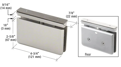 Pivot Shower Door Hinge: Senior Prima 06 EZ-Adjust Top Mount, Brushed Nickel – CRL SRPPH06BN, photo 2