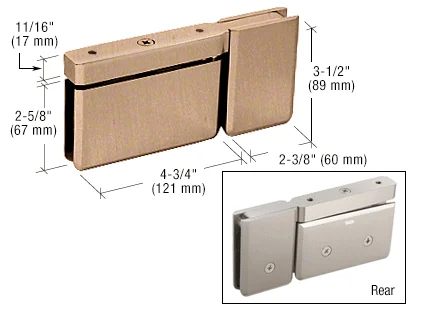 Pivot Shower Door Hinge: Senior Prima Top or Bottom with U-Clamp, Brushed Bronze – CRL SRPPH07BBRZ, photo 2