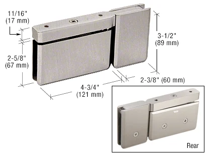 Pivot Shower Door Hinge: Senior Prima Top or Bottom with U-Clamp, Brushed Nickel – CRL SRPPH07BN, photo 2