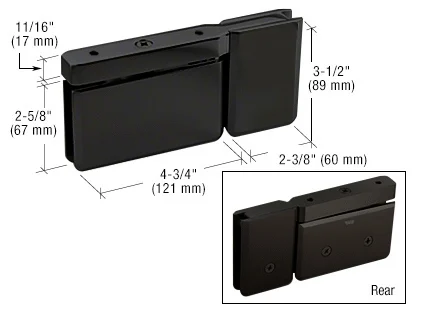 Pivot Shower Door Hinge: Senior Prima Top or Bottom with U-Clamp, Matte Black – CRL SRPPH07MBL, photo 2
