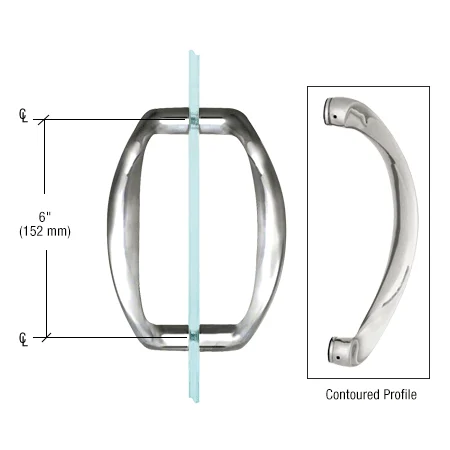 CRL SSDP6CH 6" Sculptured Back-to-Back Pull Handle
