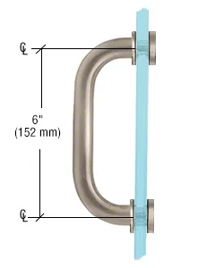 Shower Door 6" Single-Sided Pull Handle with Metal Washers, Brushed Nickel – CRL SSP6BN, photo 3