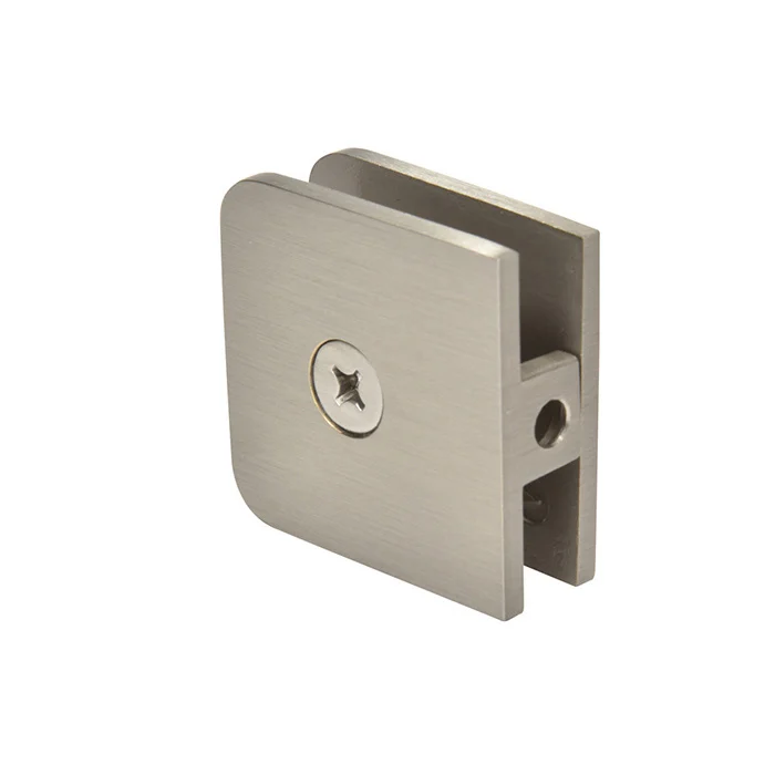 Shower Glass Junior Traditional Fixed Panel U-Clamp for 1/4" Glass, Brushed Nickel – CRL UC66BN