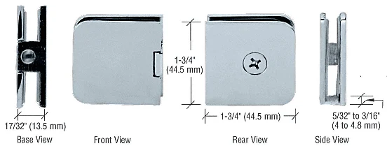 Shower Glass Junior Traditional Fixed Panel U-Clamp for 1/4" Glass, Brushed Nickel – CRL UC66BN, photo 2