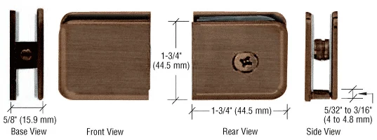Shower Glass Traditional Fixed Panel U-Clamp, Brushed Bronze – CRL UC77BBRZ, photo 2