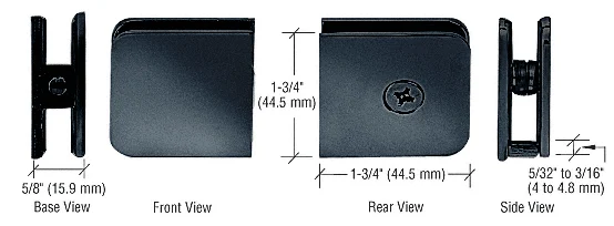 Shower Glass Traditional Fixed Panel U-Clamp, Gun Metal – CRL UC77GM, photo 2