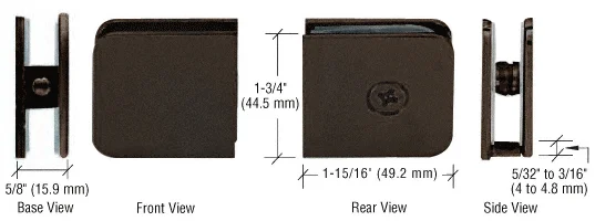 Shower Glass Oversized Fixed Panel U-Clamp, Oil Rubbed Bronze – CRL UC790RB, photo 2