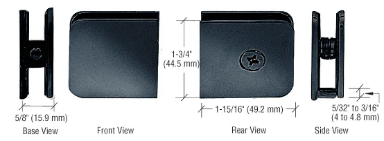 Shower Glass Oversized Fixed Panel U-Clamp, Gun Metal – CRL UC79GM, photo 2