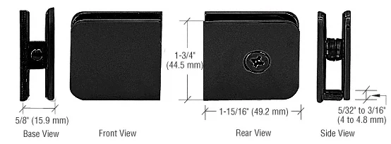 Shower Glass Oversized Fixed Panel U-Clamp, Matte Black – CRL UC79MBL, photo 2