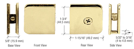 Shower Glass Oversized Fixed Panel U-Clamp, Satin Brass – CRL UC79SB, photo 2