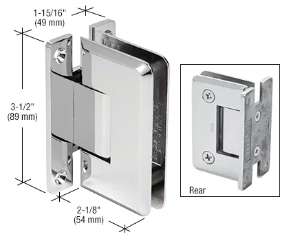 Shower Door Hinge: Ultimate 037 Wall Mount, H Back Plate, Polished Stainless Steel – CRL ULT037PS, photo 2