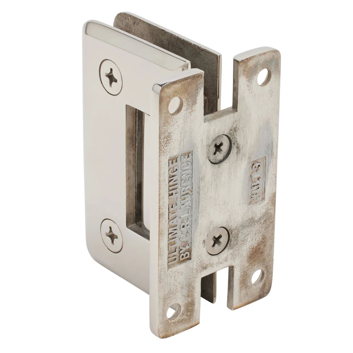 Shower Door Hinge: Ultimate 037 Wall Mount, H Back Plate, Polished Stainless Steel – CRL ULT037PS, photo 3