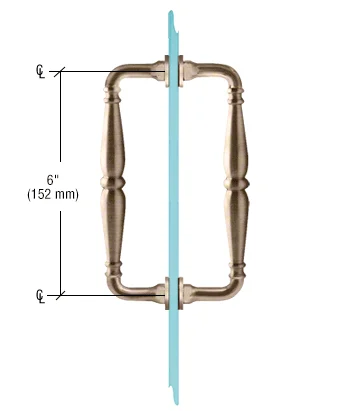 Shower Door 6" Victorian Back-to-Back Pull Handle, Brushed Bronze – CRL V1C6X6BBRZ