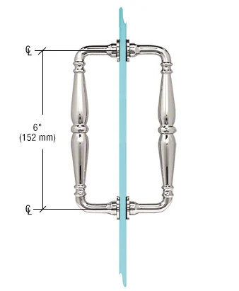 Shower Door 6" Victorian Back-to-Back Pull Handle, Polished Nickel – CRL V1C6X6PN