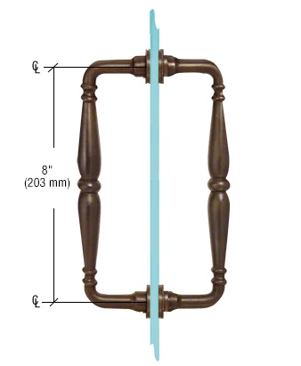 Shower Door 8" Victorian Back-to-Back Pull Handle, Oil Rubbed Bronze – CRL V1C8X80RB, photo 2