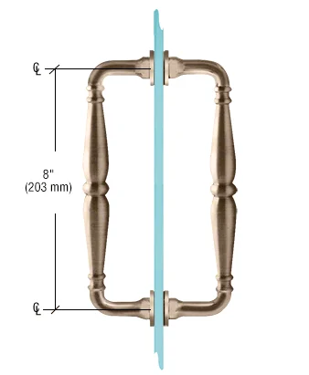 Shower Door 8" Victorian Back-to-Back Pull Handle, Brushed Bronze – CRL V1C8X8BBRZ