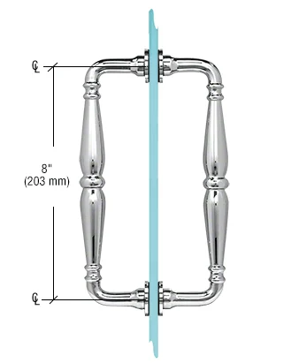 CRL 8" Victorian Back-to-Back Pull Handle, Polished Chrome