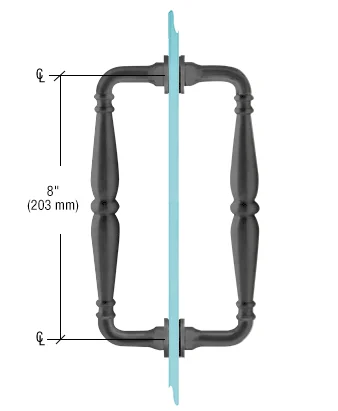 Shower Door 8" Victorian Back-to-Back Pull Handle, Matte Black – CRL V1C8X8MBL