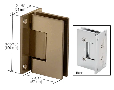 Shower Door Hinge: Vienna 037 Wall Mount, Full Back Plate, Brushed Bronze – CRL V1E037BBRZ, photo 2