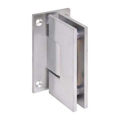 CRL Shower Door Hinge – Vienna 037 Wall Mount, Full Back Plate, Brushed Chrome