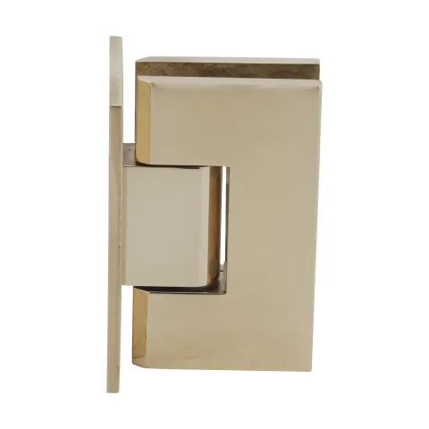CRL Shower Door Hinge – Vienna 037 Wall Mount, Full Back Plate, Polished Brass