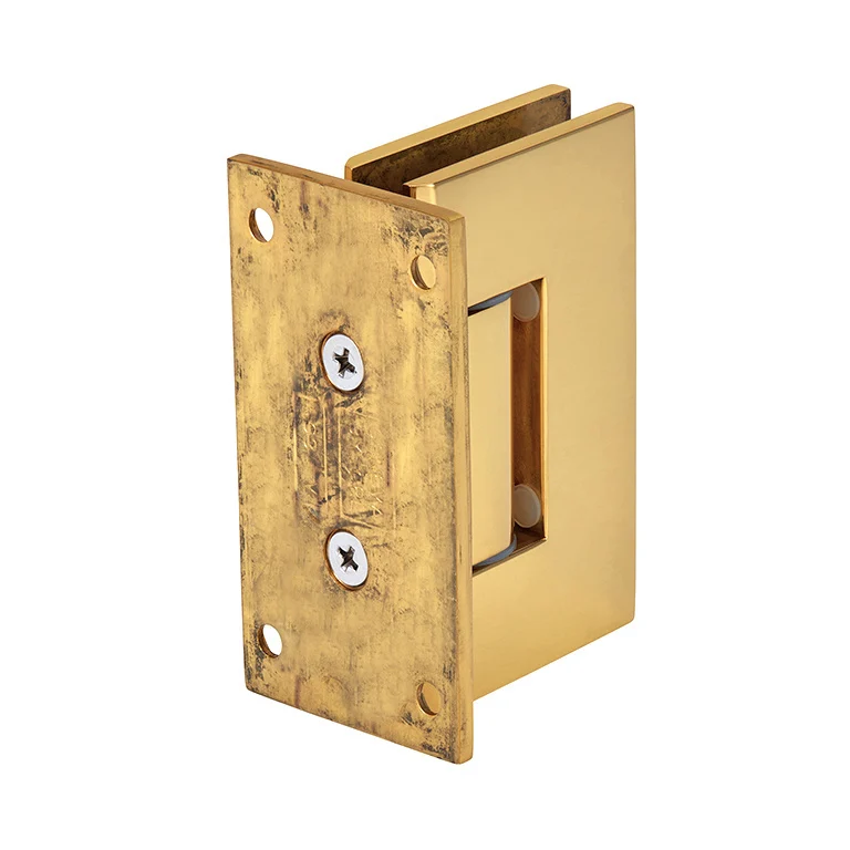 Shower Door Hinge: Vienna 037 Wall Mount, Full Back Plate, French Gold – CRL V1E037FG, photo 3