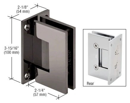 Shower Door Hinge: Vienna 037 Wall Mount, Full Back Plate, Gun Metal – CRL V1E037GM, photo 2
