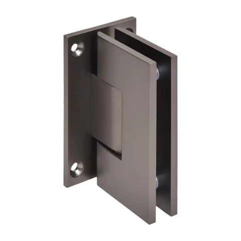CRL Shower Door Hinge – Vienna 037 Wall Mount, Full Back Plate, Matte Gun Metal