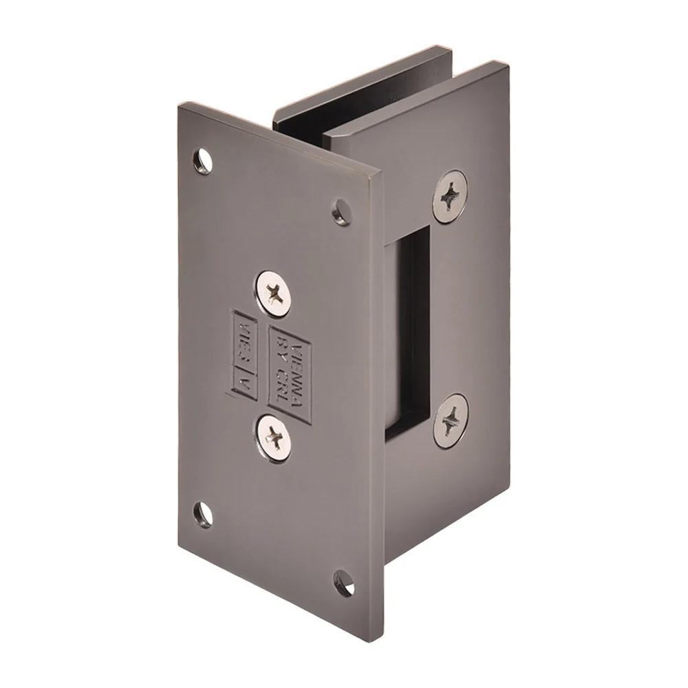 Shower Door Hinge: Vienna 037 Wall Mount, Full Back Plate, Matte Gun Metal – CRL V1E037MGM, photo 3