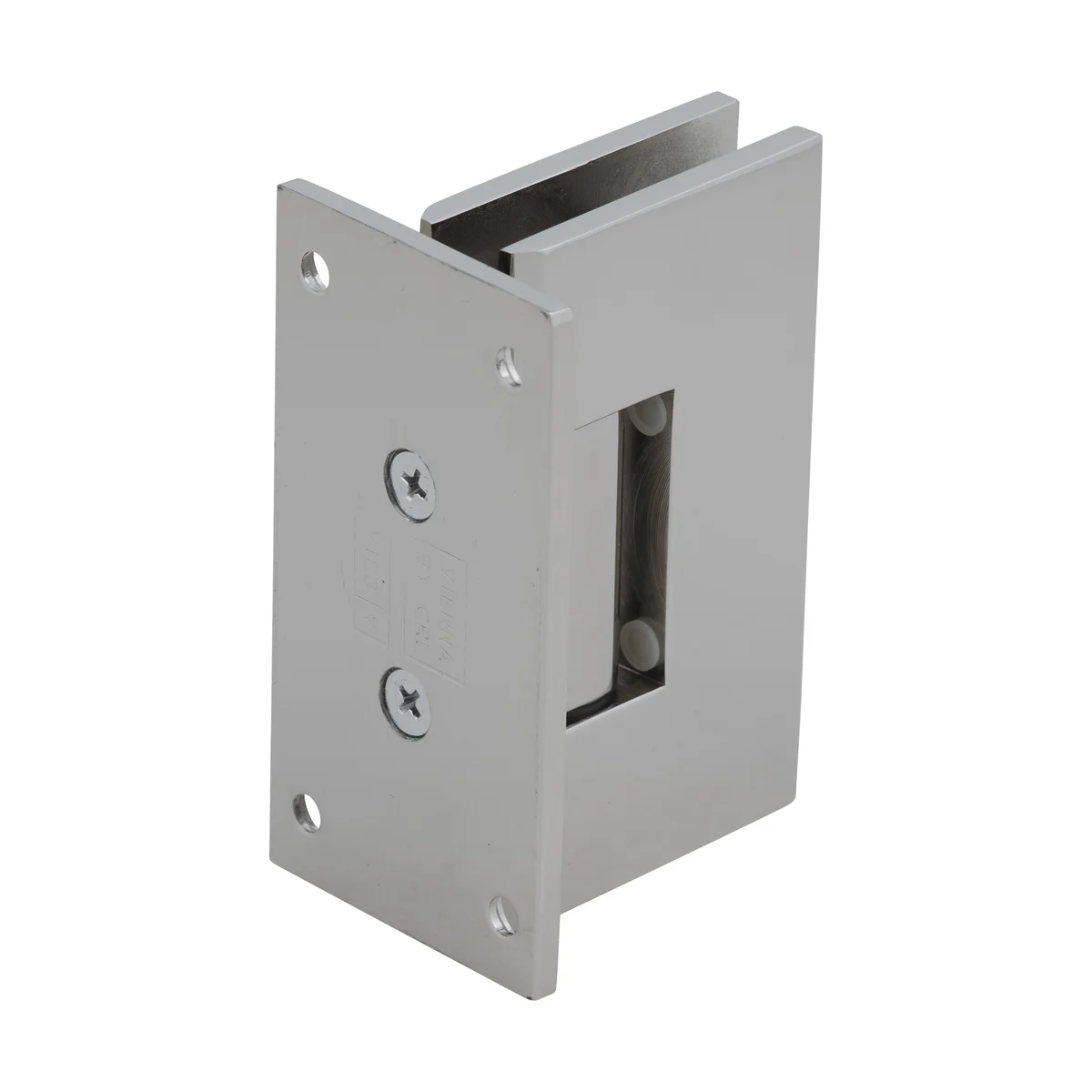 Shower Door Hinge: Vienna 037 Wall Mount, Full Back Plate, Polished Nickel – CRL V1E037PN, photo 3