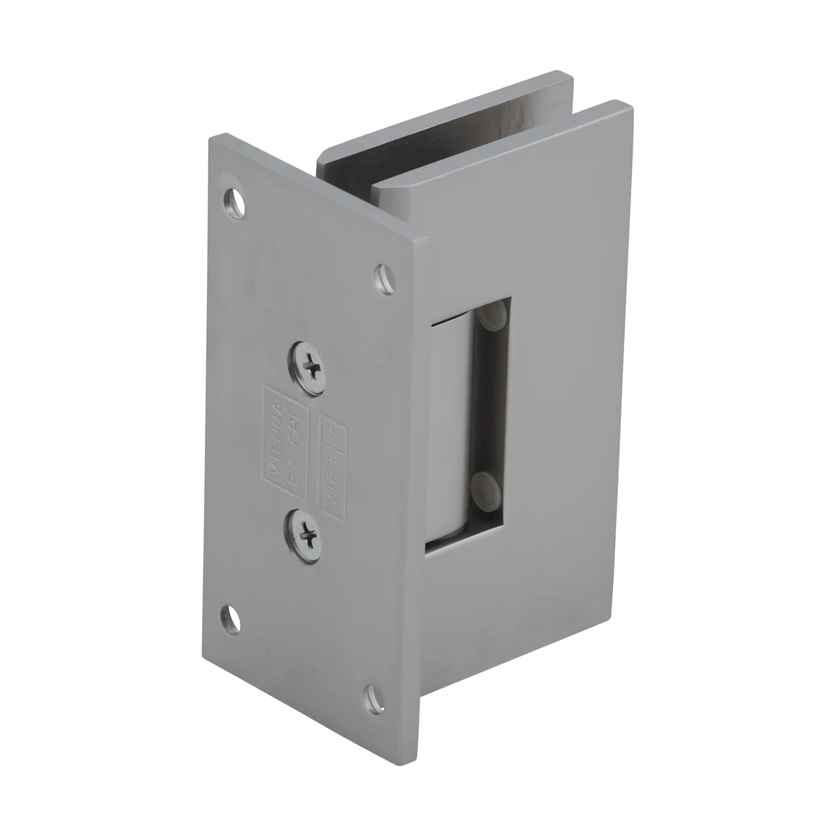 Shower Door Hinge: Vienna 037 Wall Mount, Full Back Plate, Satin Nickel – CRL V1E037SN, photo 3