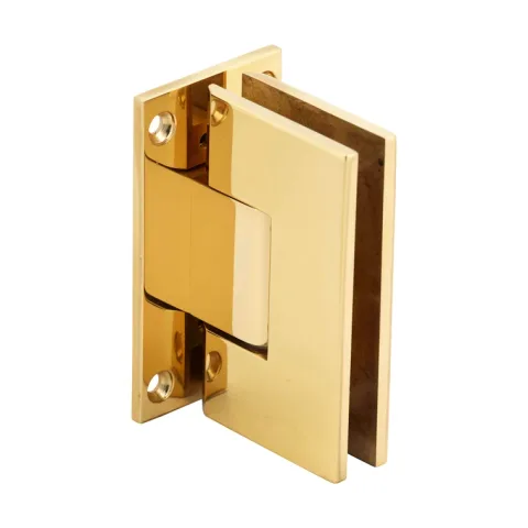 CRL Shower Door Hinge – Vienna 037 Wall Mount, Full Back Plate, Unlacquered Brass