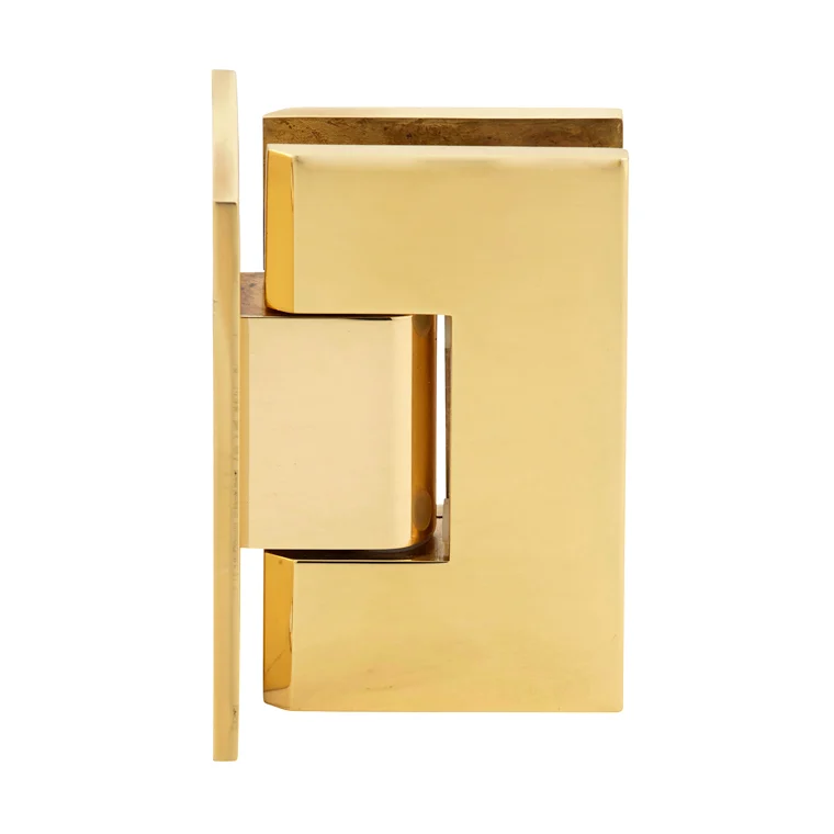 Shower Door Hinge: Vienna 037 Wall Mount, Full Back Plate, Unlacquered Brass – CRL V1E037ULBR, photo 2