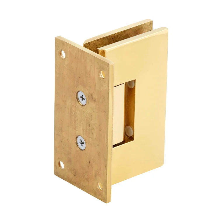 Shower Door Hinge: Vienna 037 Wall Mount, Full Back Plate, Unlacquered Brass – CRL V1E037ULBR, photo 3