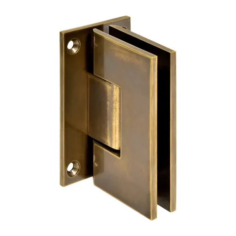 CRL Shower Door Hinge – Vienna 037 Wall Mount, Full Back Plate, Vintage Brass