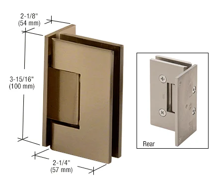 Shower Door Hinge: Vienna 044 Wall Mount, Offset Back Plate, Brushed Bronze – CRL V1E044BBRZ, photo 2