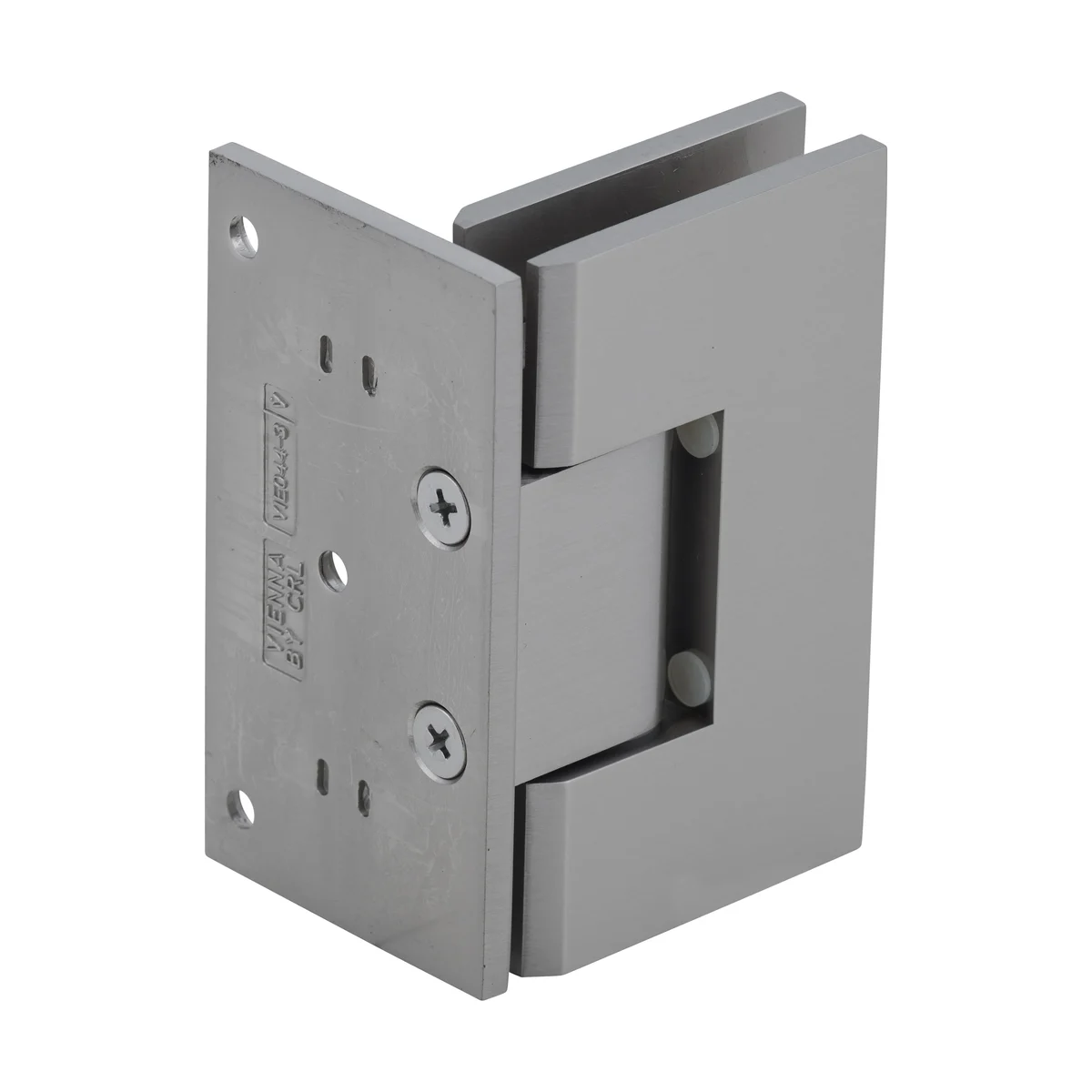 Shower Door Hinge: Vienna 044 Wall Mount, Offset Back Plate, Brushed Nickel – CRL V1E044BN, photo 3