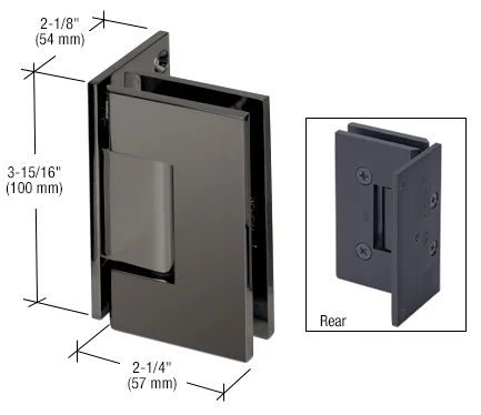 Shower Door Hinge: Vienna 044 Wall Mount, Offset Back Plate, Gun Metal – CRL V1E044GM, photo 2