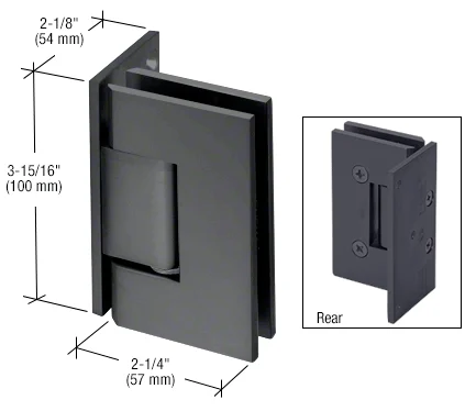 Shower Door Hinge: Vienna 044 Wall Mount, Offset Back Plate, Matte Black – CRL V1E044MBL, photo 2