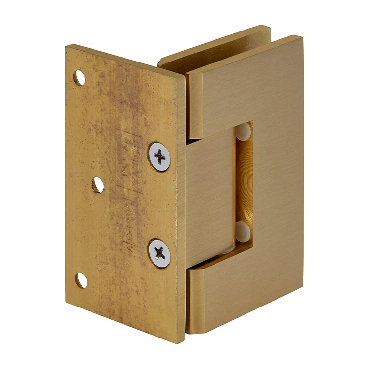 Shower Door Hinge: Vienna 044 Wall Mount, Offset Back Plate, Satin Brass – CRL V1E044SB, photo 3
